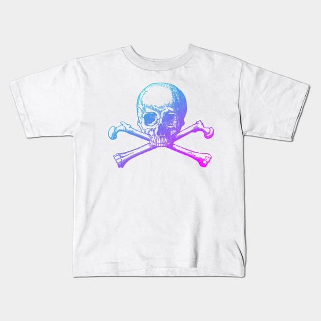 Aesthetic skull and crossbones Kids T-Shirt by Blacklinesw9